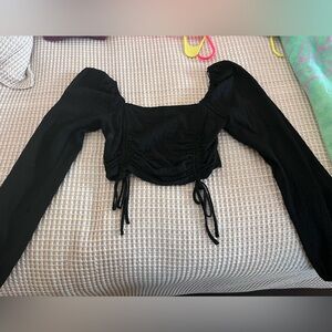 Sophie Rue Black Ruched Blouse